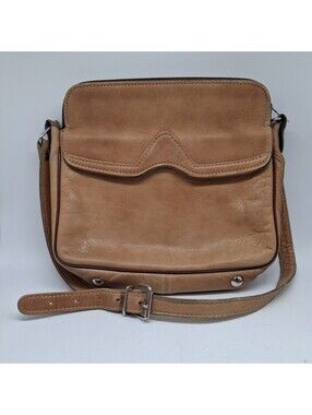 Vintage Philippe of California Leather Crossbody Shoulder Bag Tan Brown USA